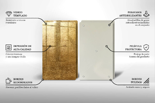 Tagliere in vetro temperato Sfondo texture oro