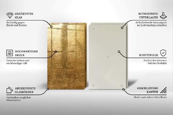 Tagliere in vetro temperato Sfondo texture oro