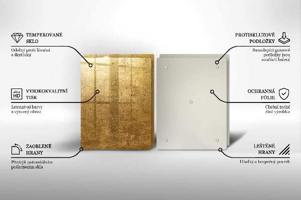 Tagliere in vetro temperato Sfondo texture oro