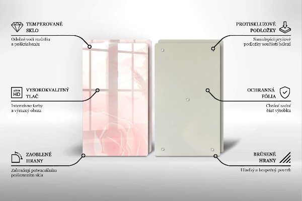 Tagliere in vetro temperato Sfondo di rose pastello