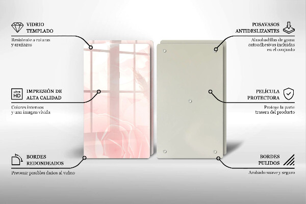 Tagliere in vetro temperato Sfondo di rose pastello