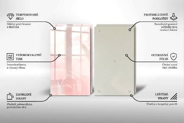 Tagliere in vetro temperato Sfondo di rose pastello