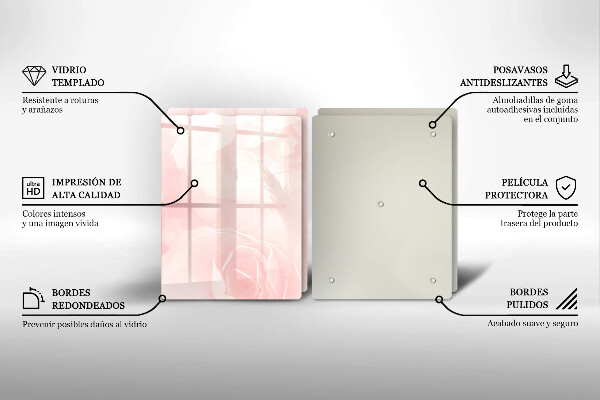 Tagliere in vetro temperato Sfondo di rose pastello