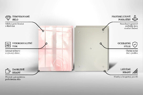 Tagliere in vetro temperato Sfondo di rose pastello