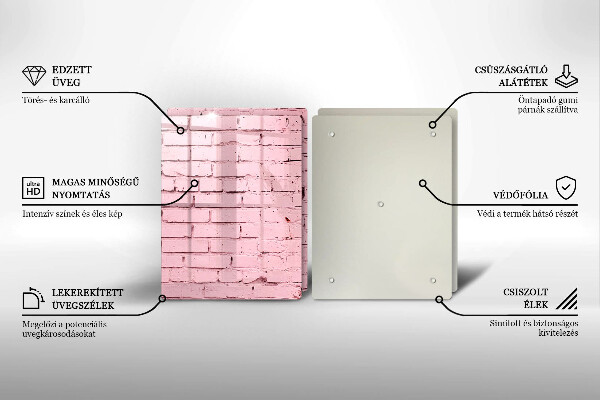 Tagliere in vetro temperato Muro di mattoni pastello