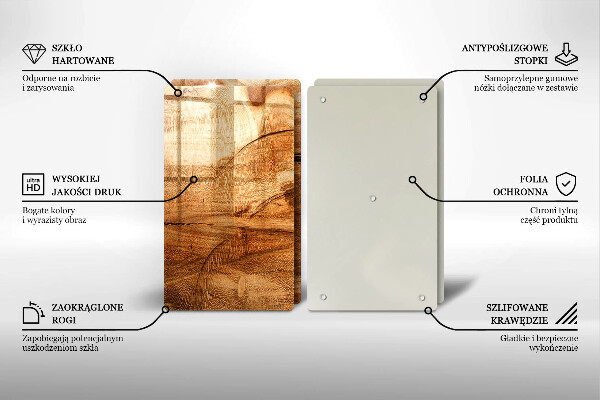 Tagliere in vetro temperato Struttura della tavola di legno