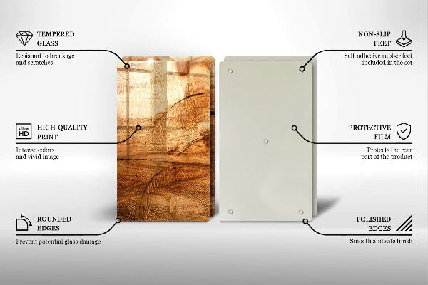 Tagliere in vetro temperato Struttura della tavola di legno