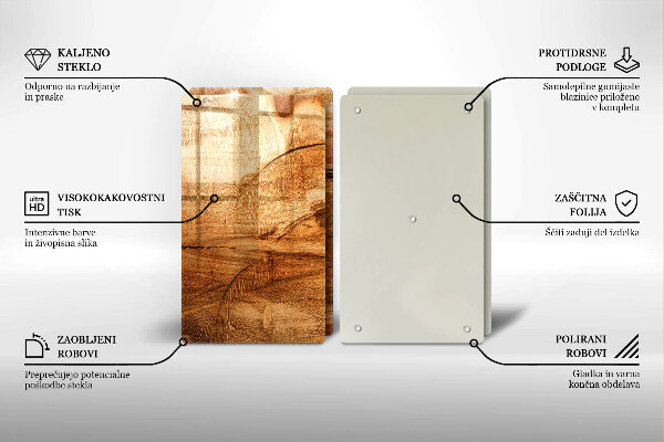 Tagliere in vetro temperato Struttura della tavola di legno