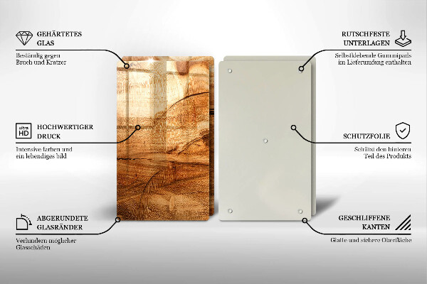 Tagliere in vetro temperato Struttura della tavola di legno