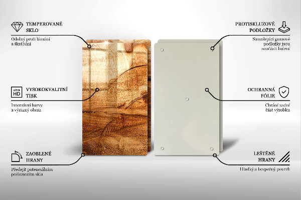 Tagliere in vetro temperato Struttura della tavola di legno