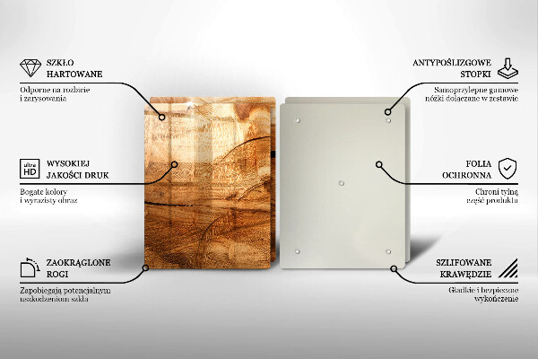 Tagliere in vetro temperato Struttura della tavola di legno