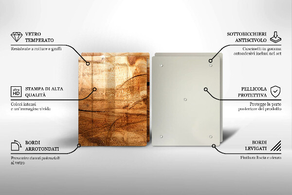 Tagliere in vetro temperato Struttura della tavola di legno