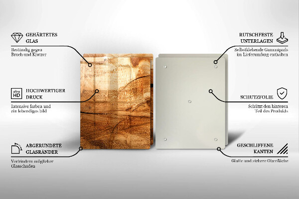 Tagliere in vetro temperato Struttura della tavola di legno