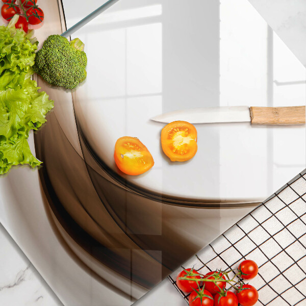 Tagliere in vetro temperato Linee marroni astratte