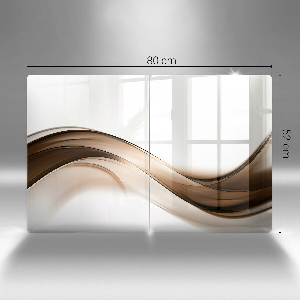 Tagliere in vetro temperato Linee marroni astratte