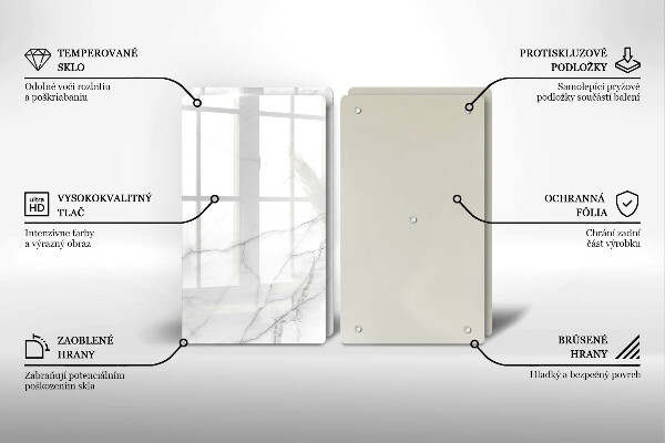 Tagliere in vetro temperato Sfondo di pietra di marmo