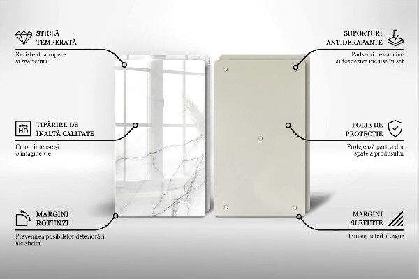 Tagliere in vetro temperato Sfondo di pietra di marmo