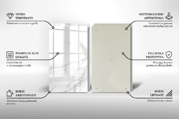 Tagliere in vetro temperato Sfondo di pietra di marmo