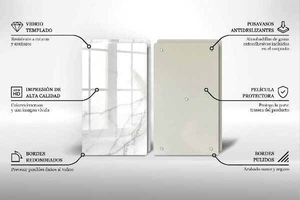 Tagliere in vetro temperato Sfondo di pietra di marmo