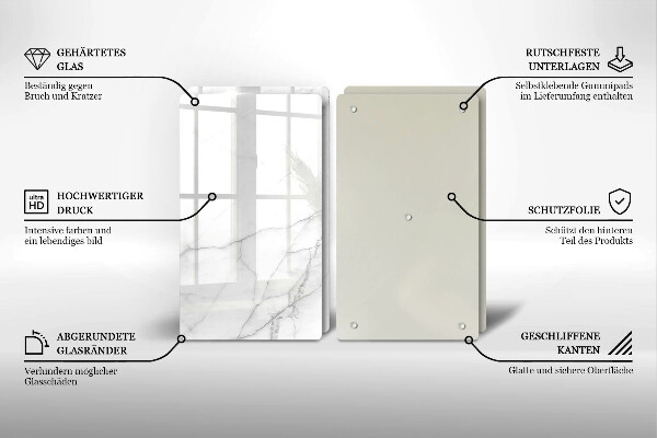Tagliere in vetro temperato Sfondo di pietra di marmo
