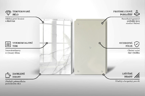 Tagliere in vetro temperato Sfondo di pietra di marmo
