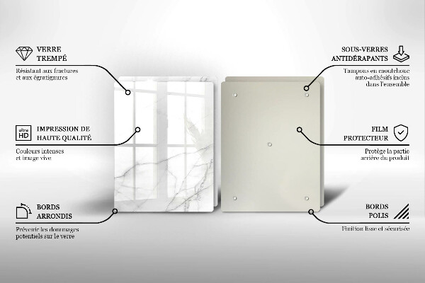Tagliere in vetro temperato Sfondo di pietra di marmo