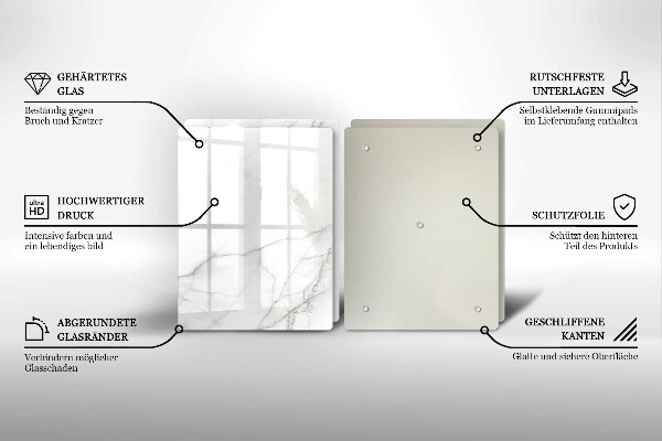 Tagliere in vetro temperato Sfondo di pietra di marmo