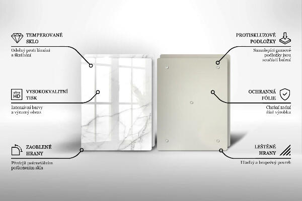 Tagliere in vetro temperato Sfondo di pietra di marmo
