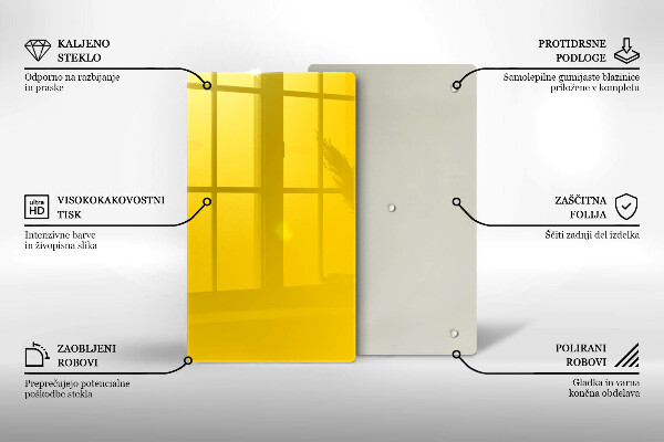 Tagliere in vetro Giallo