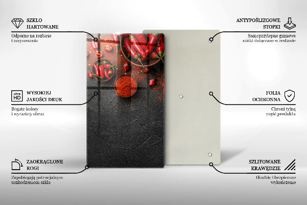 Tagliere in vetro Peperoncini rossi