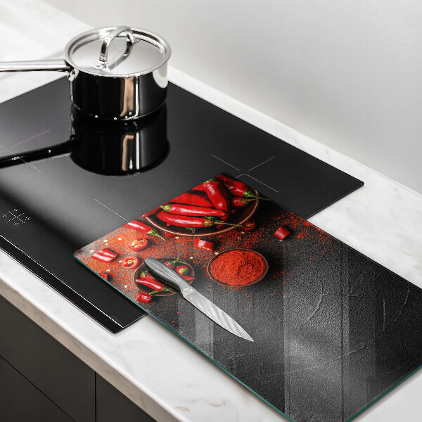 Tagliere in vetro Peperoncini rossi