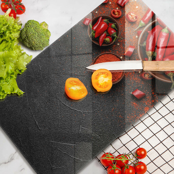 Tagliere in vetro Peperoncini rossi