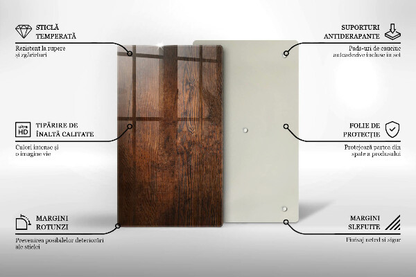 Tagliere in vetro Tavola in legno scuro