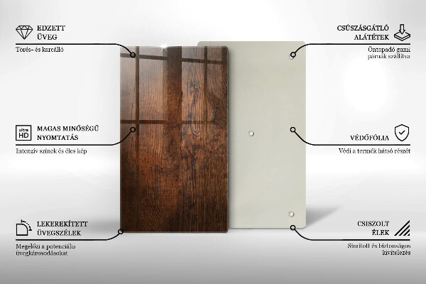 Tagliere in vetro Tavola in legno scuro