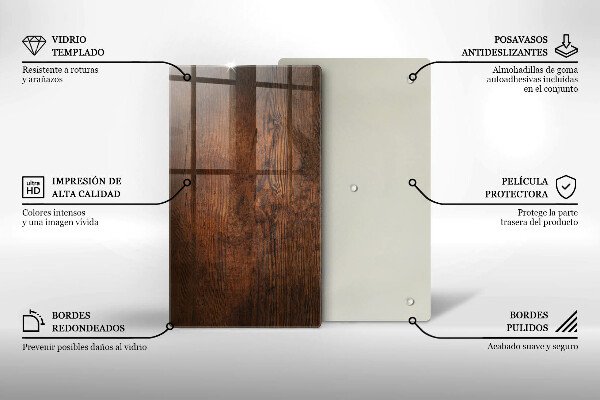 Tagliere in vetro Tavola in legno scuro