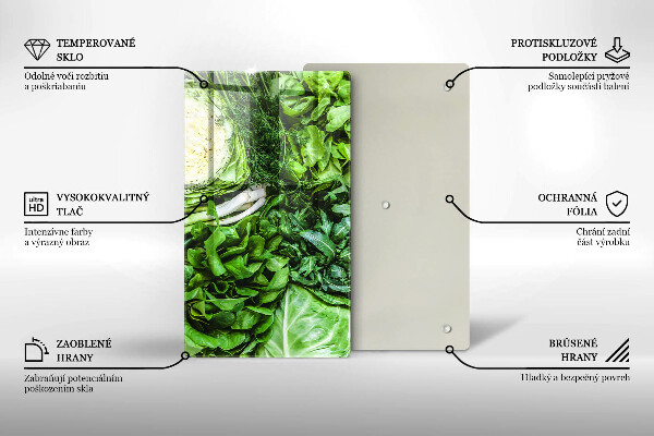 Tagliere in vetro Verdure verdi