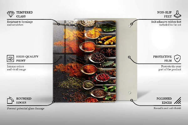 Tagliere in vetro Foglie boho dipinte