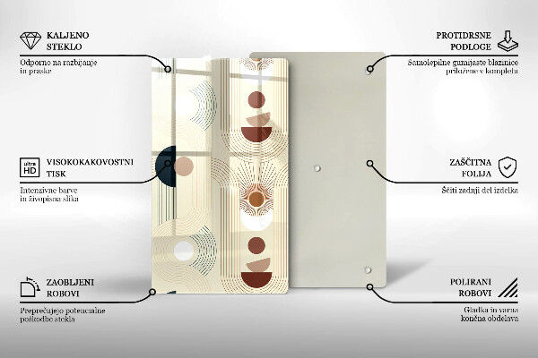 Tagliere in vetro Forme geometriche boho