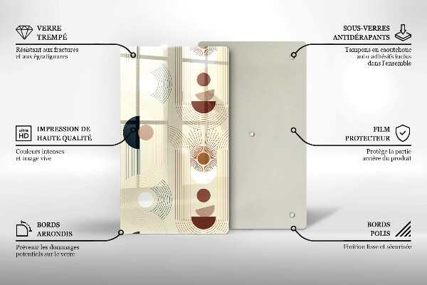 Tagliere in vetro Forme geometriche boho