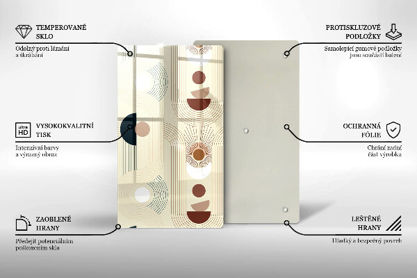 Tagliere in vetro Forme geometriche boho