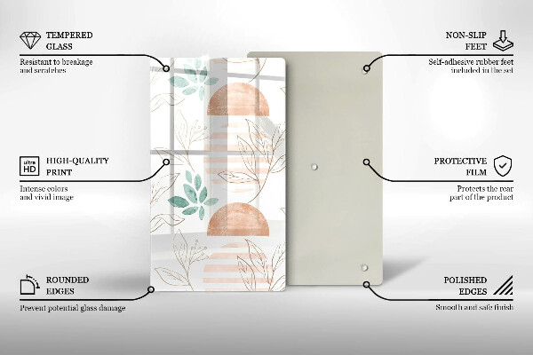 Tagliere in vetro Modello di foglie Boho