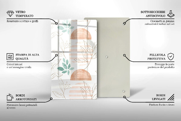 Tagliere in vetro Modello di foglie Boho