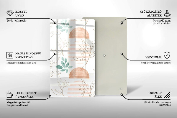 Tagliere in vetro Modello di foglie Boho