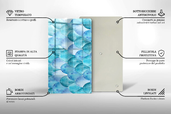 Tagliere in vetro Scaglie di acquerello