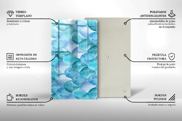 Tagliere in vetro Scaglie di acquerello