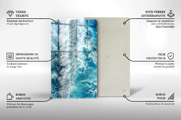 Tagliere in vetro Onde dell'acqua di mare