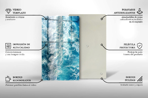 Tagliere in vetro Onde dell'acqua di mare