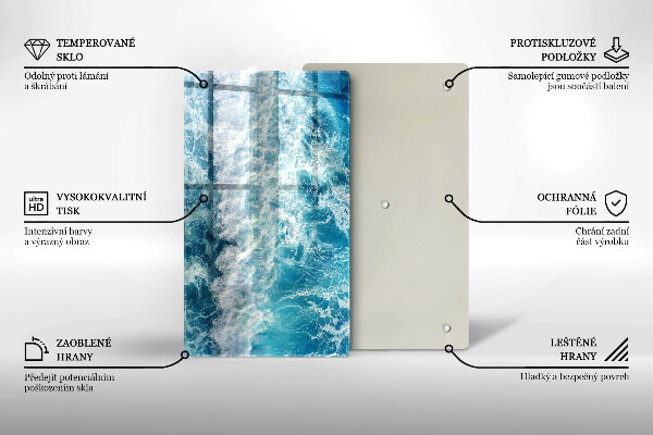 Tagliere in vetro Onde dell'acqua di mare