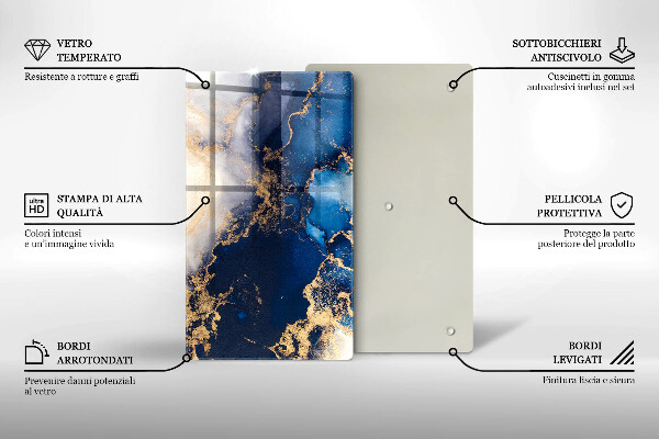 Tagliere in vetro Sfondo elegante e oro