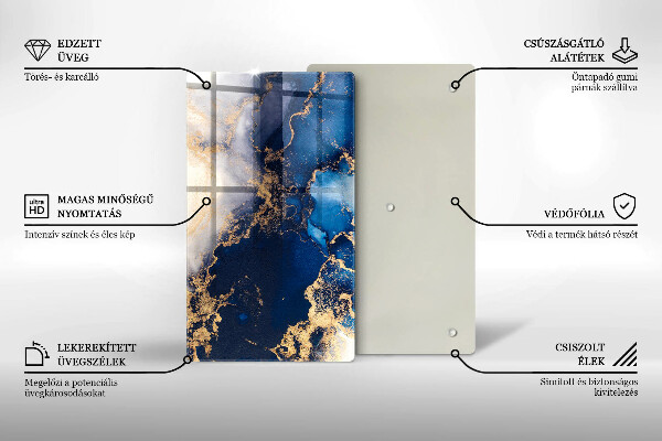 Tagliere in vetro Sfondo elegante e oro